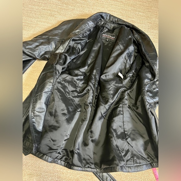 Wilsons Leather Vintage Genuine Leather 90's Trench Coat - Small - Picture 12 of 14